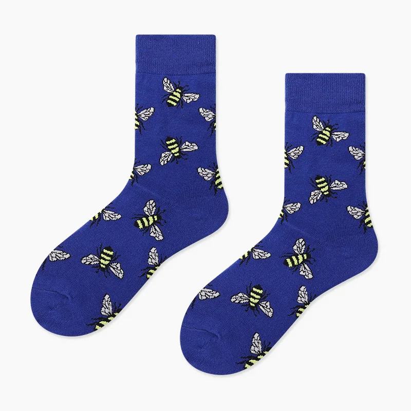 blue bee Новые мужские носки с креативным рисунком в виде пончиков, серия десертов, забавные Женские носочки, хлопковые Повседневные носки - Цвет: blue bee