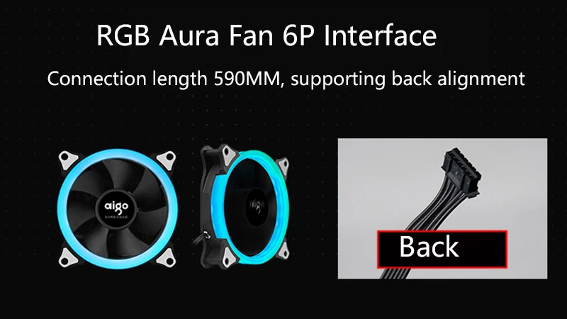 Aigo 3 шт. 12 В 6 Pin 120 мм корпус для компьютера RGB aura охлаждающий вентилятор набор светодиодный охладитель тихий вентилятор+ контроллер приложения+ 2 световых бара для ПК
