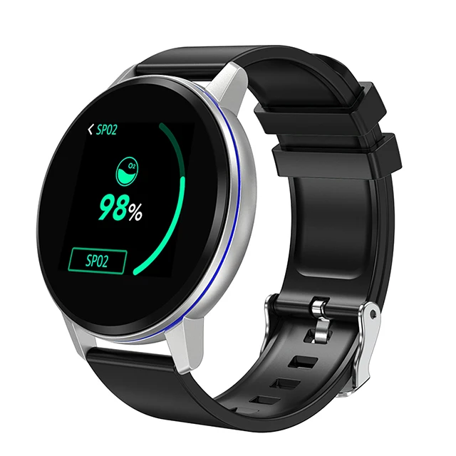 Серебристый Умные часы для женщин и мужчин, монитор сердечного ритма, Bluetooth шагомер, женские фитнес, умные спортивные часы для Android iOS - Цвет: Серебристый