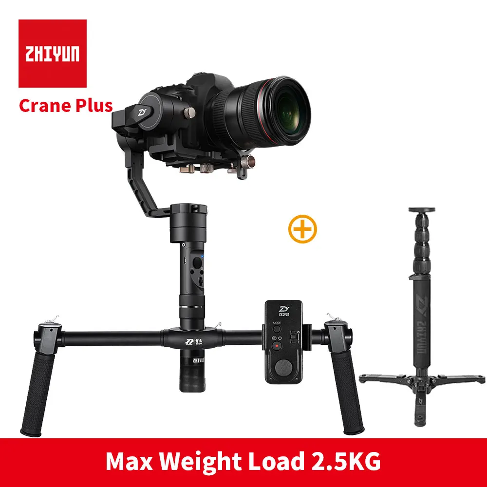 ZHIYUN Crane Plus 2,5 кг медведь 3 оси ручной DSLR камера Gimbal видео steadicam для Nikon Canon sony двойная ручка PK DJI Feiyu