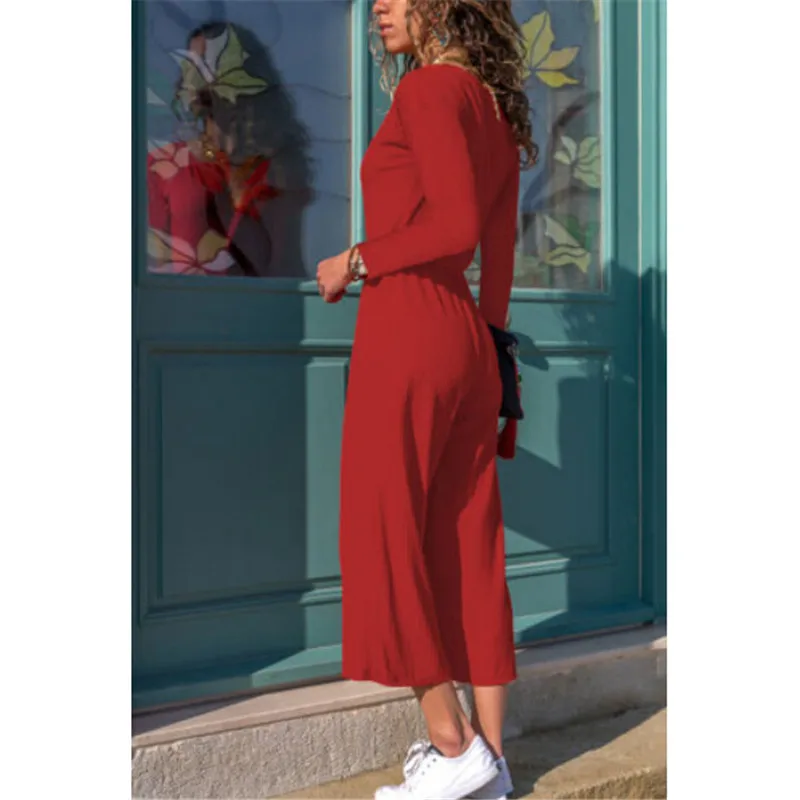 Хит женский летний Осенний комбинезон с v-образным вырезом Клубная одежда