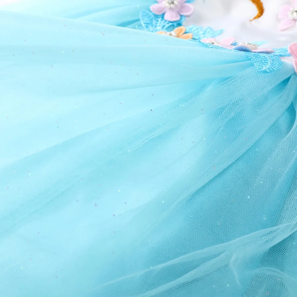 Комплект из 2 предметов платье для маленьких девочек костюм с единорогом пачка