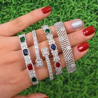 missvikki handmade gorgeous open bangle ring jewelry set mix match stackable top aaa cubic zirconia crystal women wedding