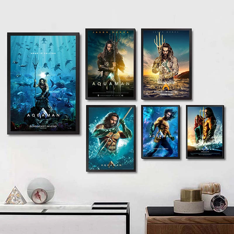 Aquaman DC постер фильма Джейсон Момоа супергерой художественное изображение стены