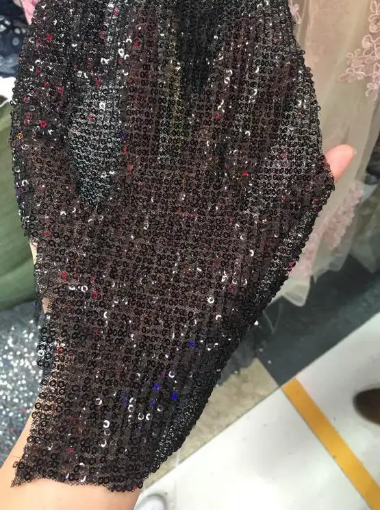 

Вышитая сетчатая ткань с блестками, супер качество, фатиновая кружевная ткань для вечернего платья