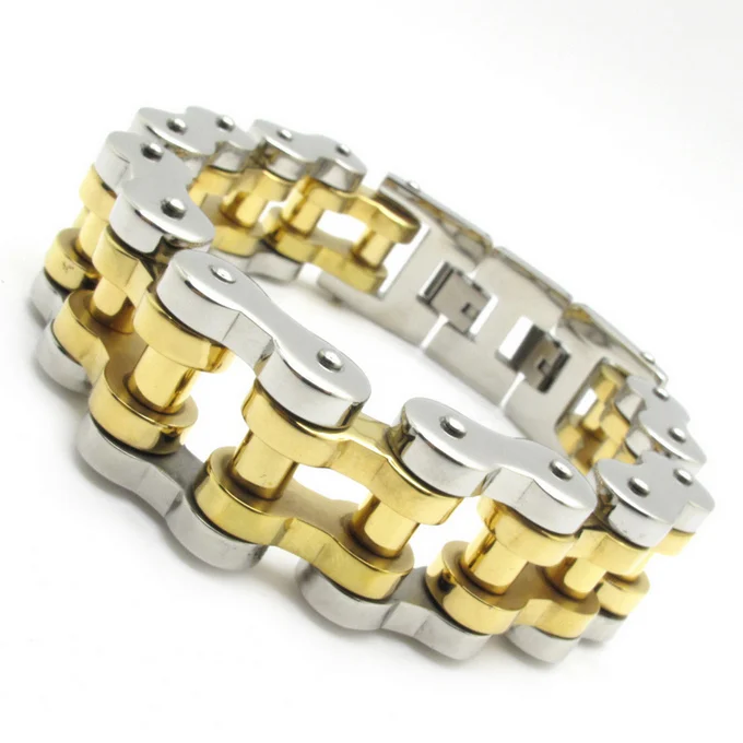 ГОРЯЧАЯ! новые Поступления мужская Тяжелое Серебряное Байкер Золото Полировка