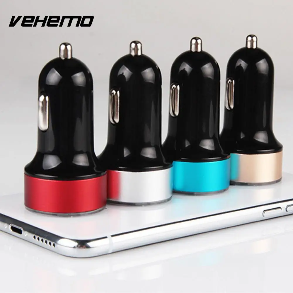 Vehemo Car Dual USB Charger Power Adapter 5V Fast Charging With LED Display For iPhone xiaomi Huawei Samsung | Автомобили и