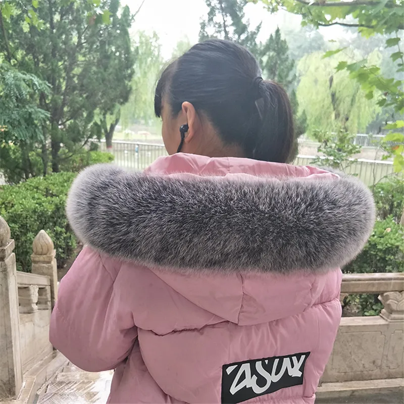 New fashion Natural Fox fur collar Winter scarf shawl multicolor fox fur collar Scarves Solid warm Women hood fox fur muffler