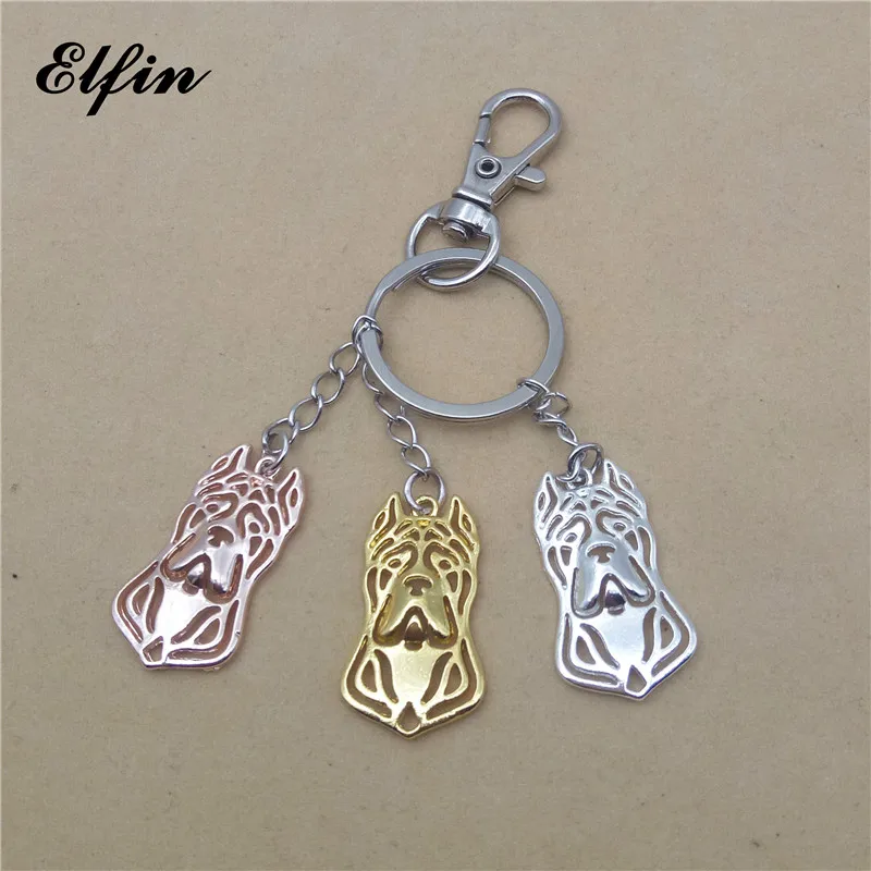 Elfin трендовый брелок для ключей Корсо Модные животные собака памятные ювелирные