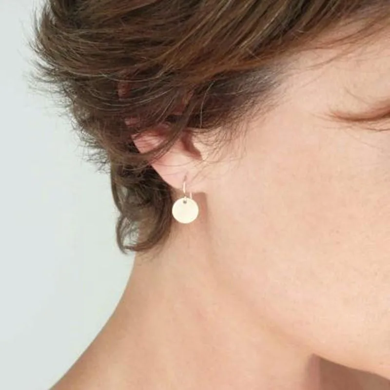 E042 модные ювелирные изделия маленькие золотые круглые Висячие серьги для женщин