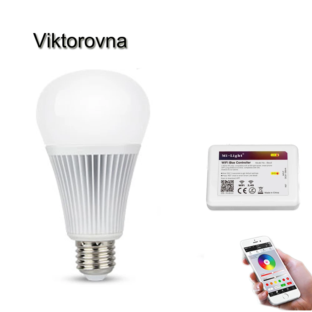 Светодиодная лампа milight свет E27 9 Вт Беспроводной RF управления RGBWW светодио дный с