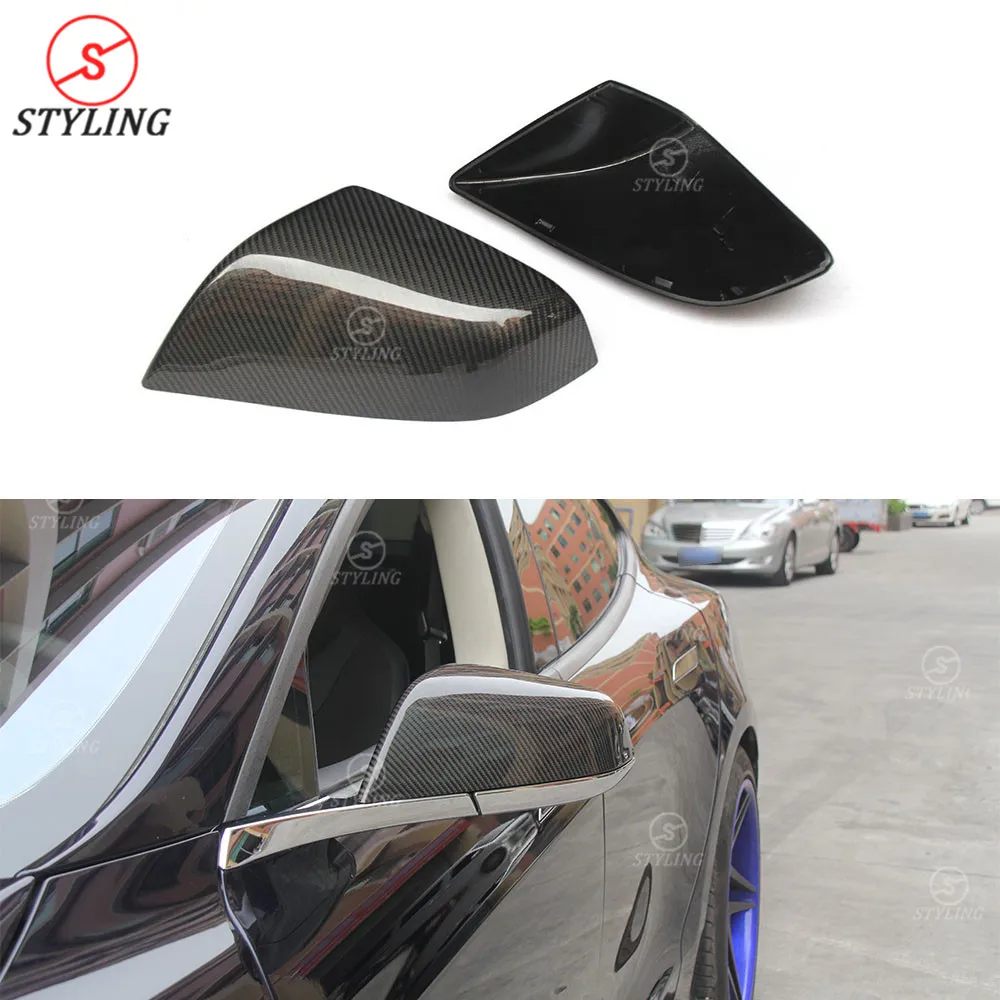 Модель S Автомобильная зеркальная Крышка для Tesla Model 60 70 P85 P90D сухая углеродная