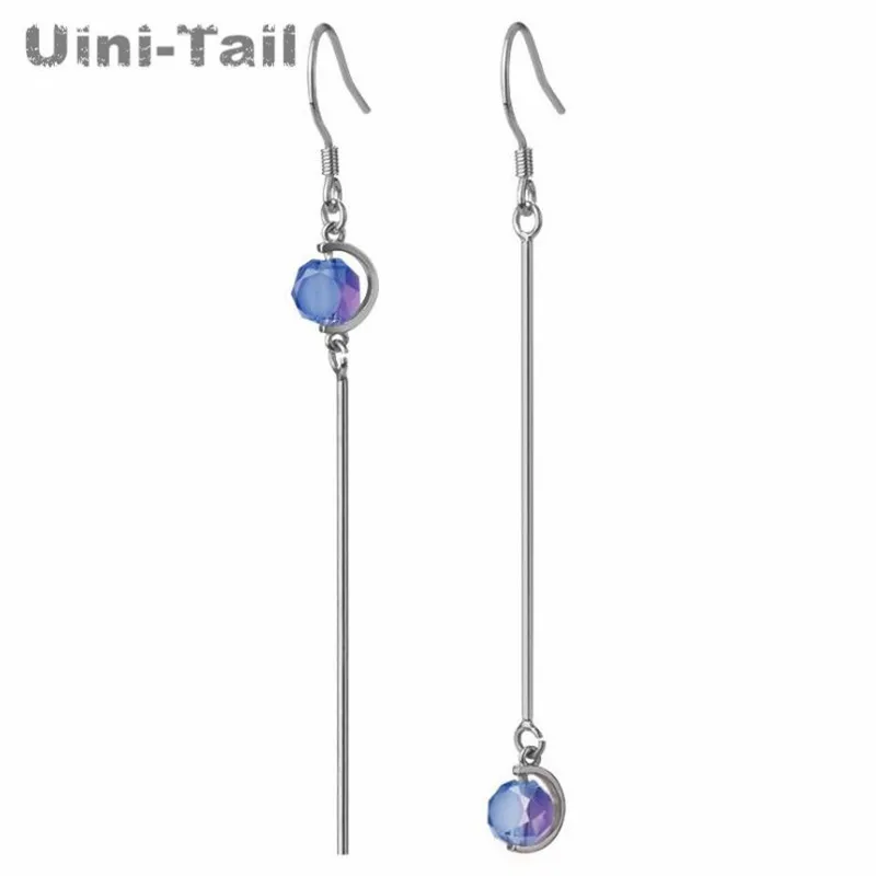 Серьги Uini Tail из стерлингового серебра 925 пробы асимметричные прямые круглые