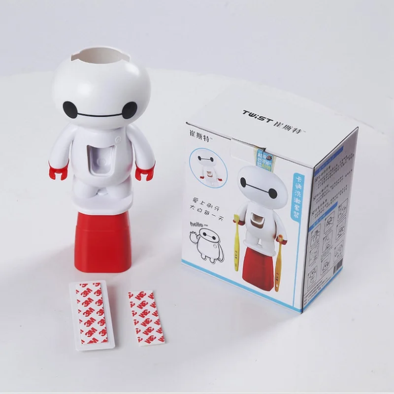 1 Набор Baymax держатель зубной щетки всасывающий мультфильм зубная паста