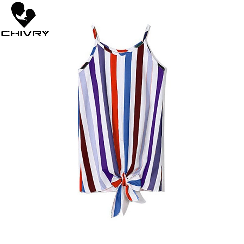 Chivry/одинаковые комплекты для семьи Летняя одежда в полоску мамы и дочки