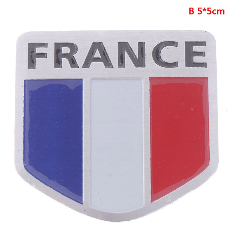 Car Styling 3D Aluminum France Flag Emblem Badge Car Sticker Decals Car-Styling For Peugeot 307 206 207 Citroen Renault DS C2 C3 images - 6