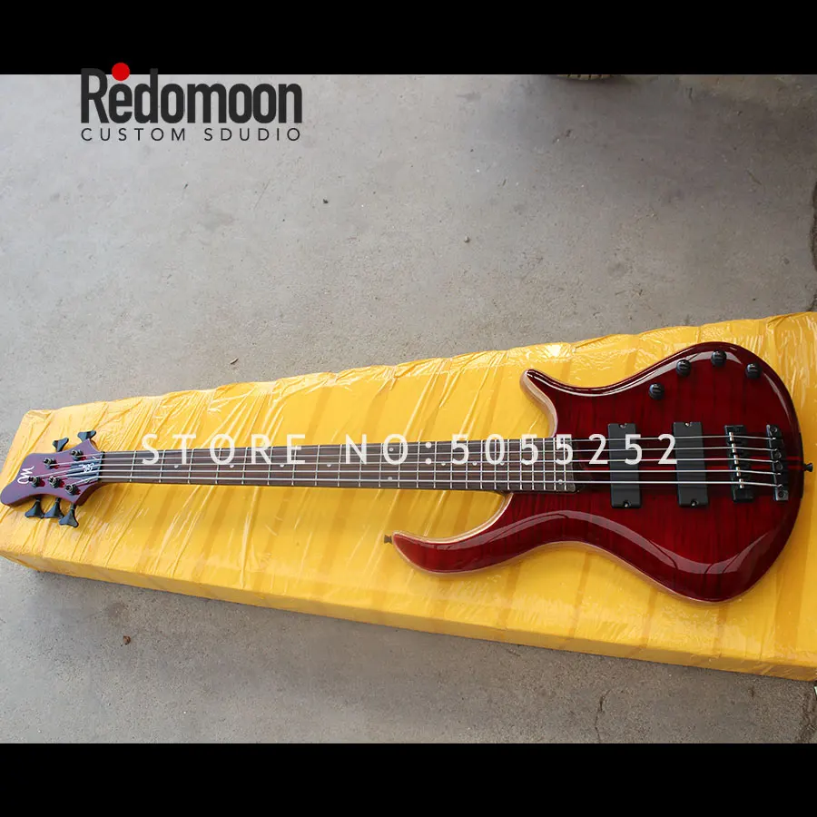 Фабрика на заказ 5 струн Mayones бас пепел корпус с шеи-через тело EQ электрический бас гитара музыкальный инструмент магазин