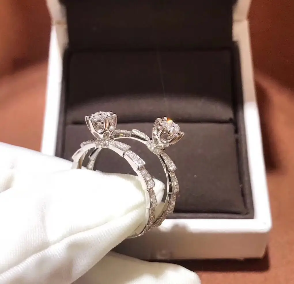 Классическое Обручальное кольцо 6 когтей Дизайн ААА белый кубический циркон