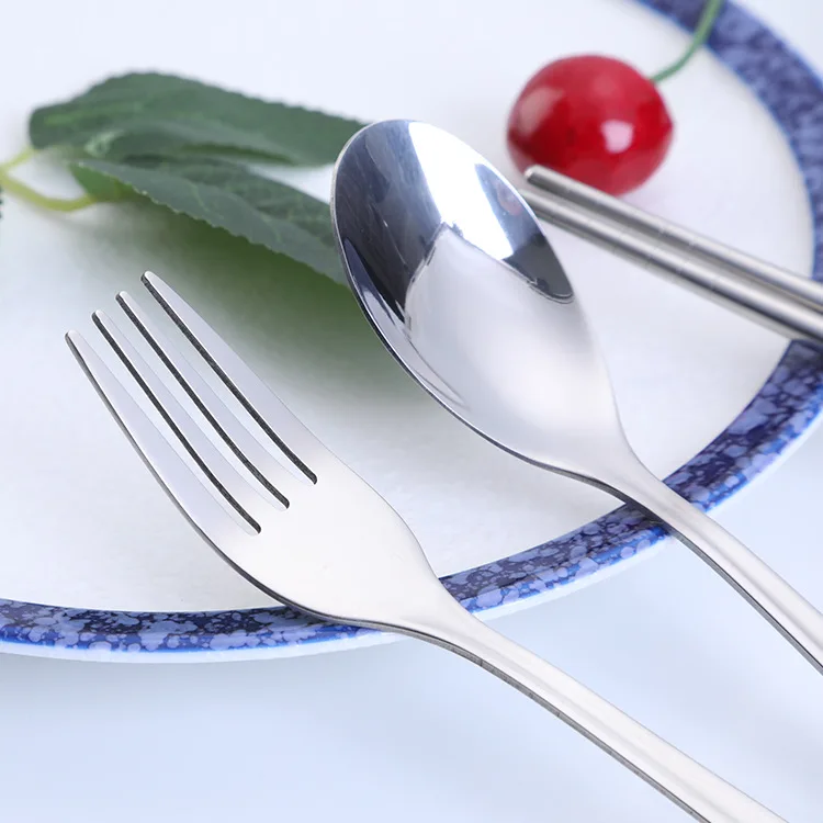 3 шт. набор столовых приборов из нержавеющей стали Ложка Вилка палочки для еды