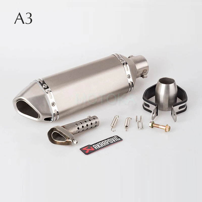 Left/Right Universal Motorcycle Akrapovic Exhaust Pipe Scooter Dirt Pit Bike Motocross KTM 51mm Escape Stainless Steel Slip-on - Цвет: 51mm Exhaust A3