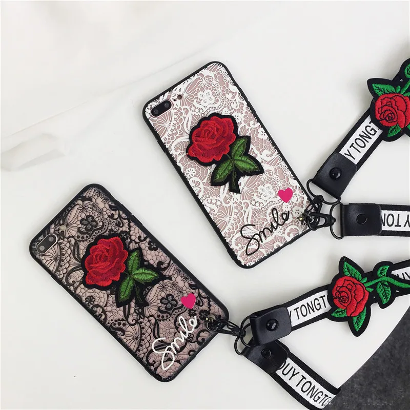 3D Sexy Lace Rose Flower Vintage Phone Case For Huawei P30 P20 P10 P9 P8 Plus P20Lite 2019 Full Edge Protection Back Cover Cases |