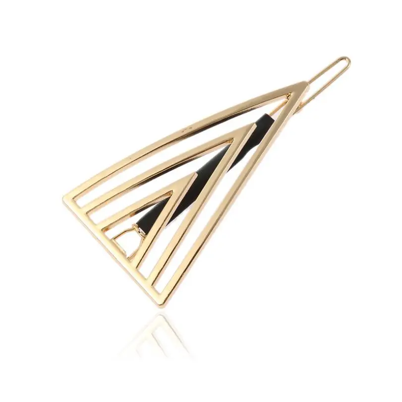 Hfarich Gold Triangle Star Hair Clips for Women Headwear Round pins Feather Geometric Accessories 2019 | Украшения и аксессуары