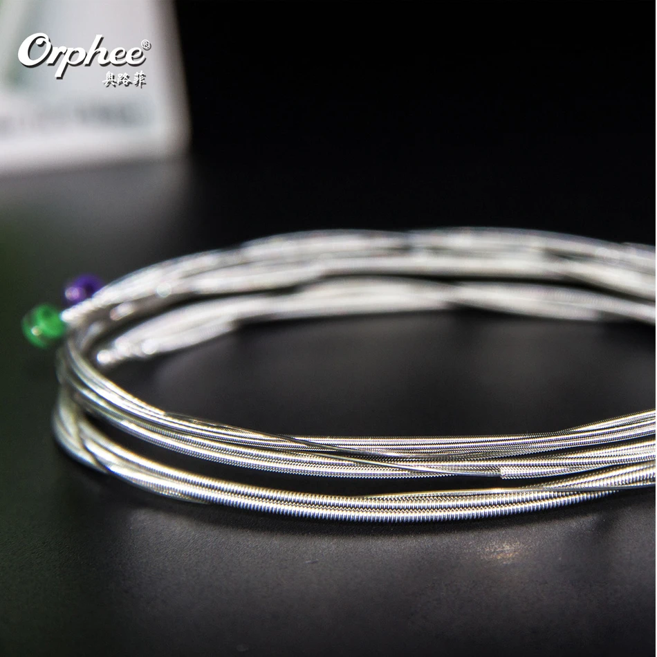 Акустические гитарные струны Orphee Q160S шестиугольный сплав посеребренный провод