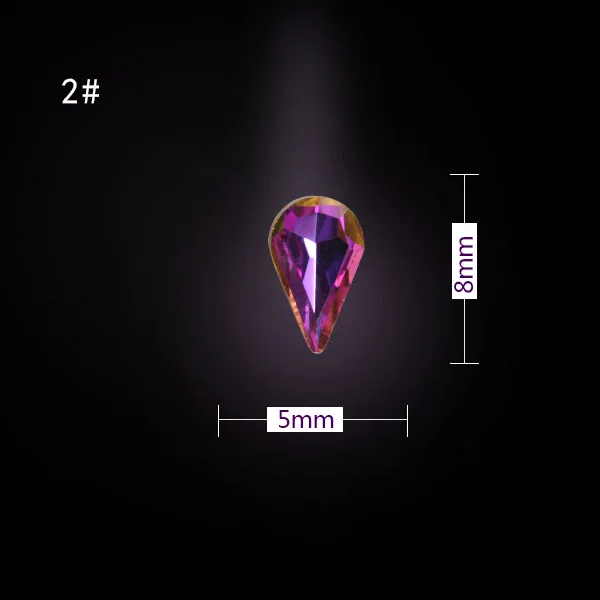 20 шт ааааа класс 99% аналогичный Swa Rose ab средние чешские хрустальные стразы pointback украшения для ногтей камни мульти формы - Цвет: No2 5x8mm teardrop