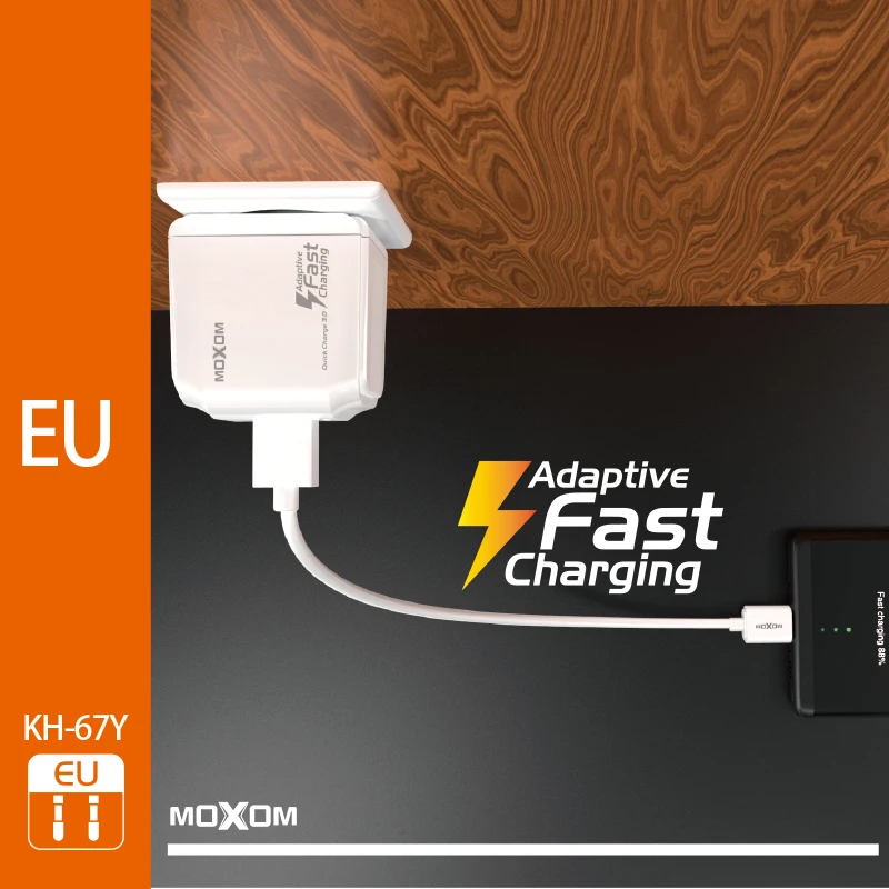Быстрая зарядка MOXOM 3 0 зарядное устройство USB QC3.0 QC быстрая с вилкой Стандарта