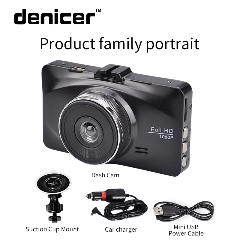 Denicer Автомобильный видеорегистратор Novatek DashCam Ночное видение автомобиля Камера