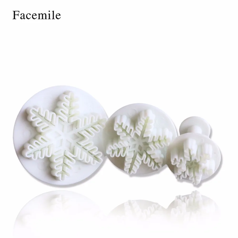 Facemile 3 шт./компл. Хэллоуина рождественский снежинка Плунжер для сахарной мастики