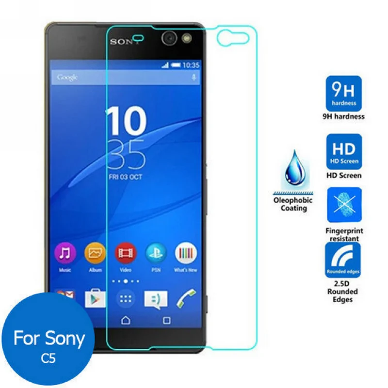 2.5D Закаленное Стекло 9H для Sony Xperia C5 Взрывозащищенная защитная пленка экрана E5553