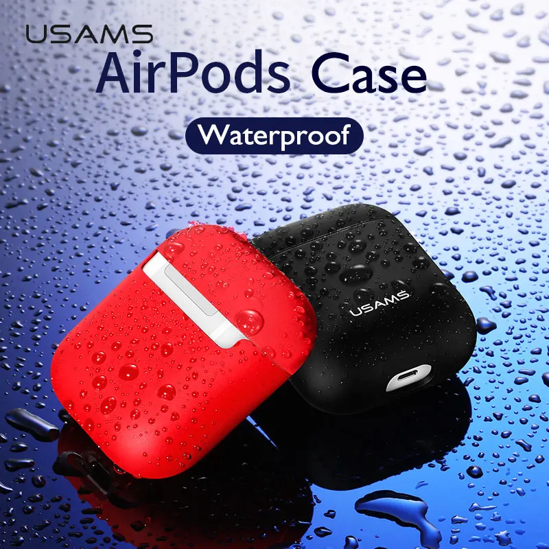 USAMS водонепроницаемый чехол для Airpods силиконовый раздельный дизайн защитный Apple