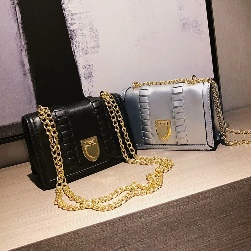 Новый европейский и американский эксклюзивный цепи сумка Мода щит замок Crossbody