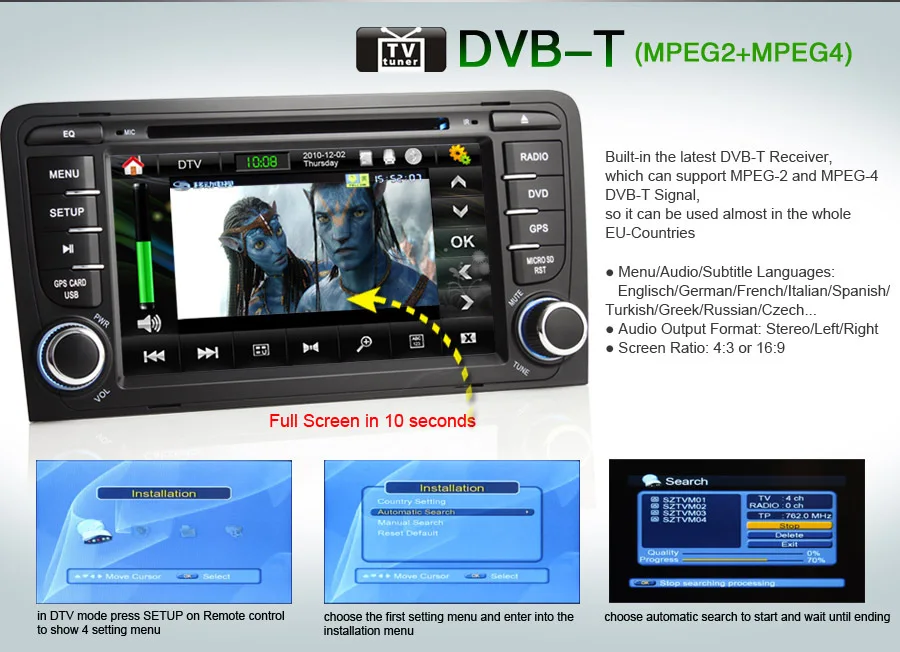 Бесплатная доставка KS1183 7 дюймов HD DVD GPS для Audi A3 строить в навигация DVB T wi fi 3 г IPOD