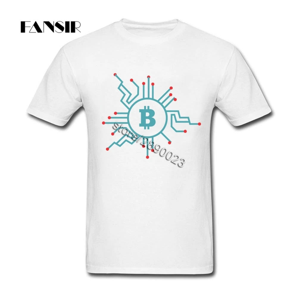 XS 3XL криптовалюты Bitcoin удивительные рубашка для мужчин мужские 100% хлопковые