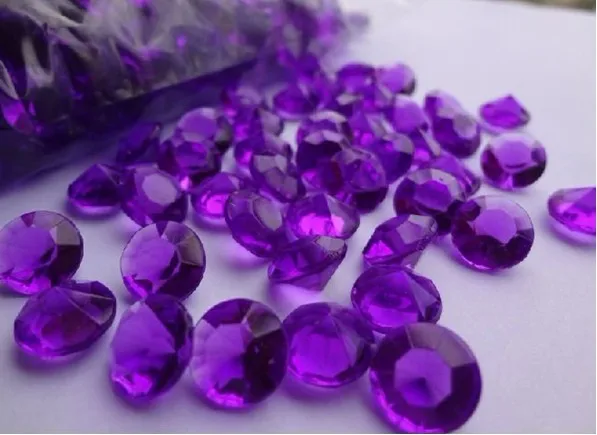 

1000pcs/lot 10mm 4 Carat Purple Wedding Crystal Table Scatter Diamond Confetti Acrylic Diamond Confetti