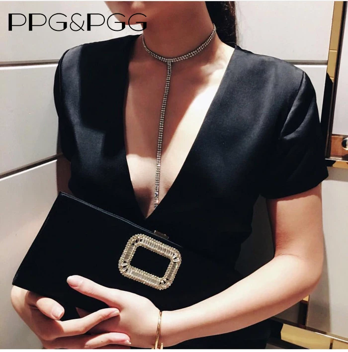 Женское Ожерелье с кулоном PPG & PGG длинное блестящее ожерелье кулоном|necklace