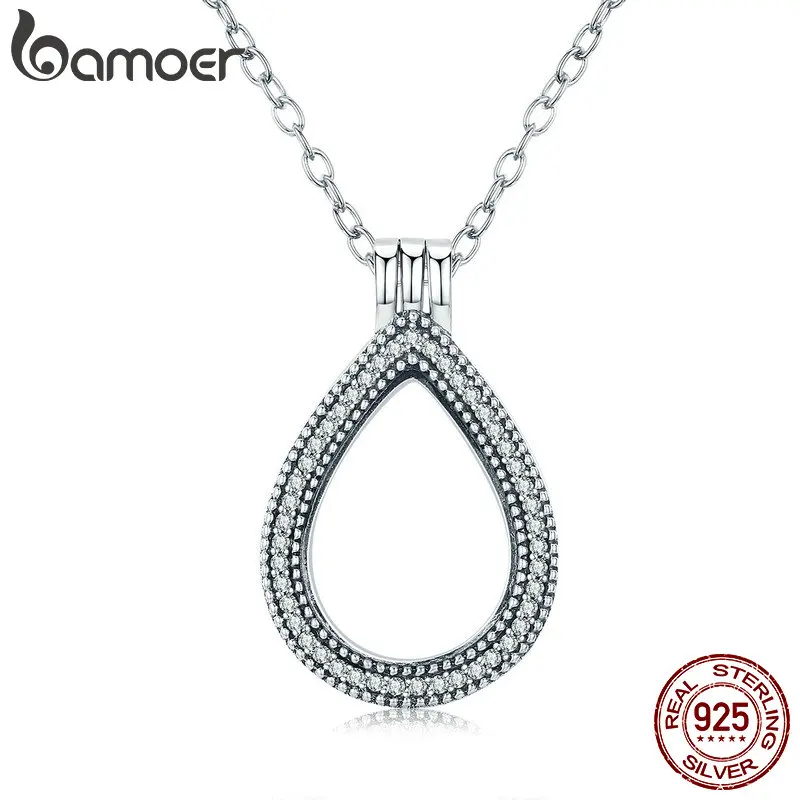 BAMOER,, подлинный, 925 пробы, серебряный, тайна, лес, силовая коробка, плавающий медальон, ожерелья для женщин, серебряные ювелирные изделия SCF001