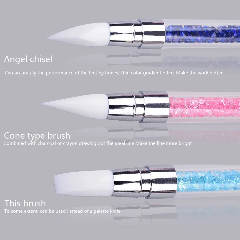 Модный дизайн ногтей с кристаллами 2 сторонние стразы ручка кисточкой