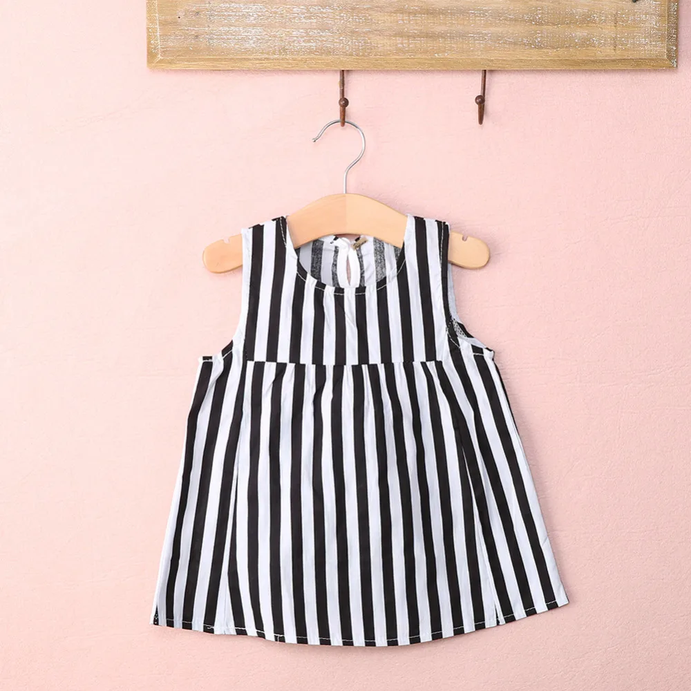 Striped NEW Hot-selling 2pcs Baby Kids Girls Summer Clothes Sleeveless Tops Blouse+Asymmetric Shorts Outfits Clothing Set 2~7T | Детская