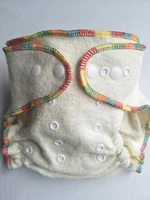 fitted cloth diaper overnight diaper with 2 cotton hemp inserts one size with snap buttons fit to 3 13kg babys no pul