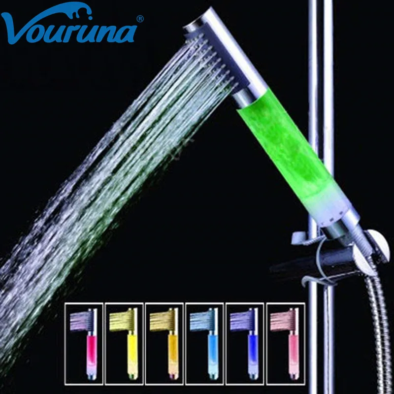 Water Flow Powered LED Hand Shower Head Colorful Abs Plastic Chrome Douche | Строительство и ремонт