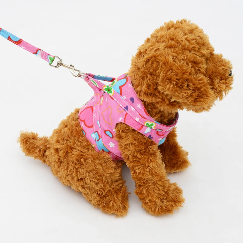 Practical Soft Mesh Dog Harness Canvas Pet Comfort Vest Rope Chest Strap Leash Sets Collar Walking Tools | Дом и сад