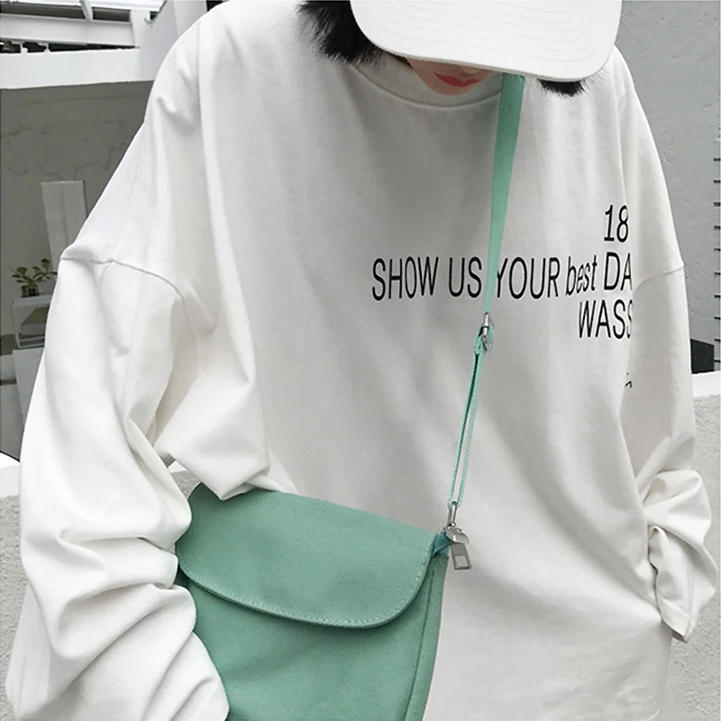 Youda Женские однотонные холщовые сумки через плечо Студенческая Повседневная