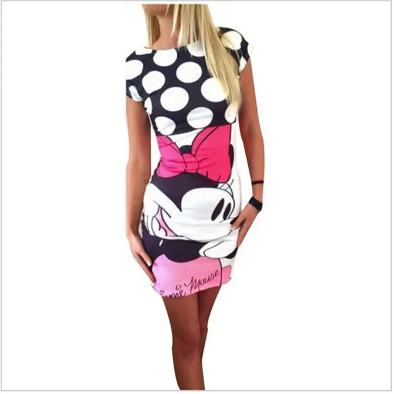 FATOBENERY 2018 Fashion women New summer mini cartoon dress female Casual Sexy plus size dresses party short clothes clothing | Женская