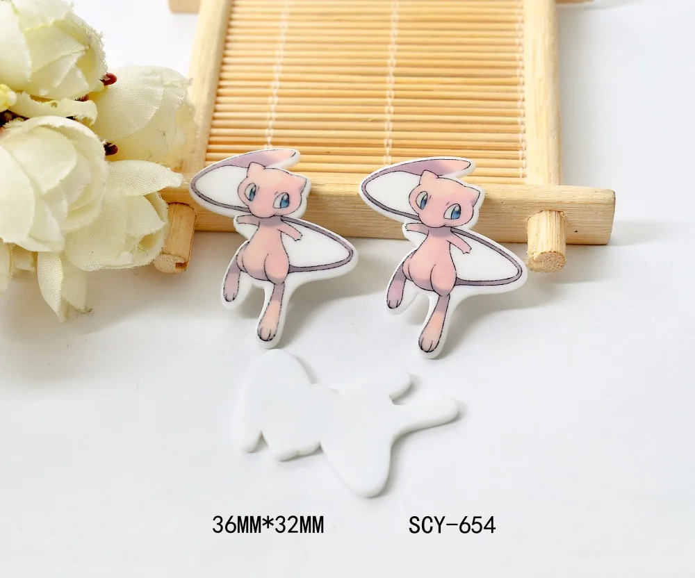 Kawaii мультфильм Покемон фигурка украшение дома плоский задний полимер для
