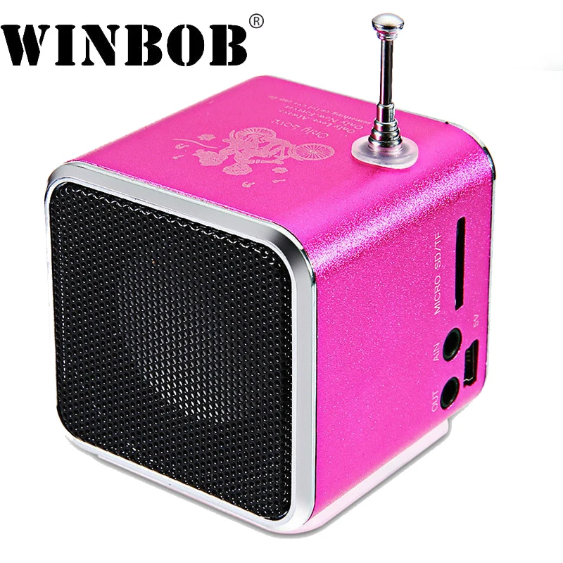 Winbob TD V26 алюминия Digita linternet радио FM приемник SD TF USB Play стерео Altavoz мини Динамик