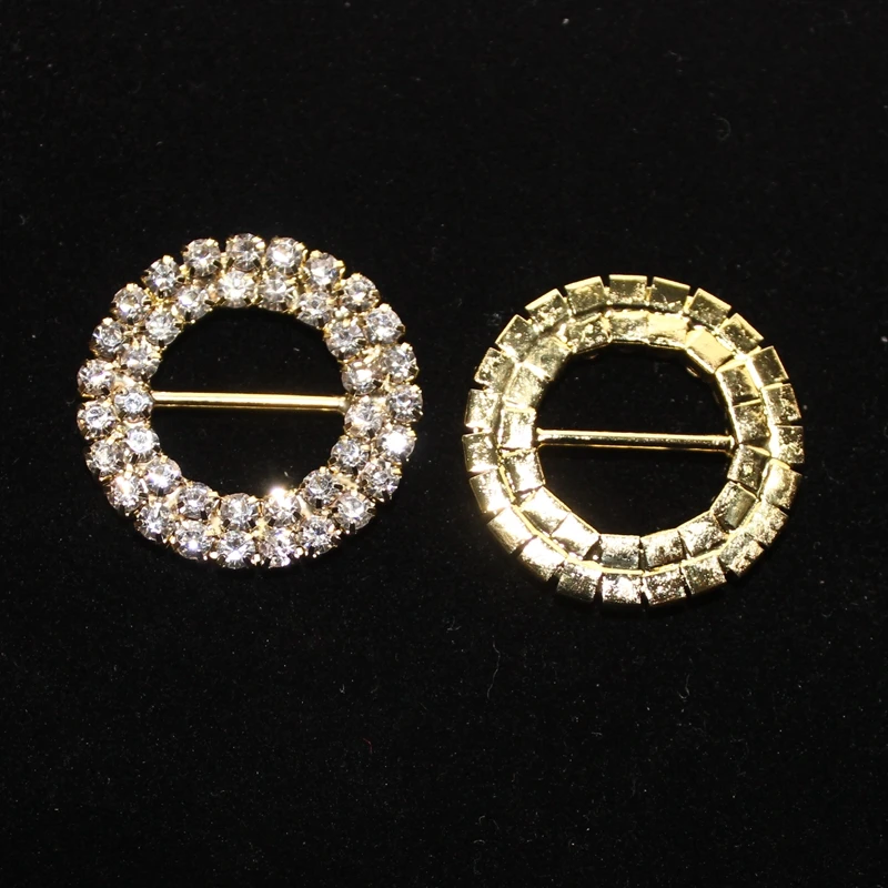 Новое поступление 2018 двойная круглая декоративная пряжка со стразами 15*27 мм для