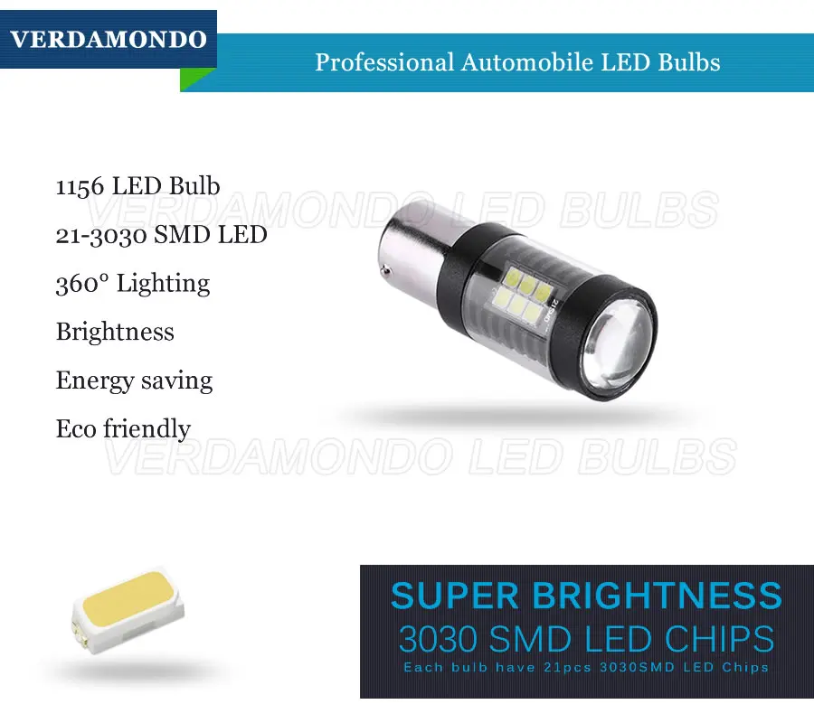 P21W BA15S 1156 клиновидный 21 3030 SMD СВЕТОДИОДНЫЙ Автомобильный Задний стояночный фонарь